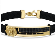 Мъжка златна гривна лъвска глава