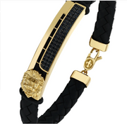 Мъжка златна гривна лъвска глава