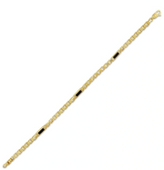 Мъжка златна гривна с черни акценти