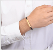 Мъжка гривна със златна плочка